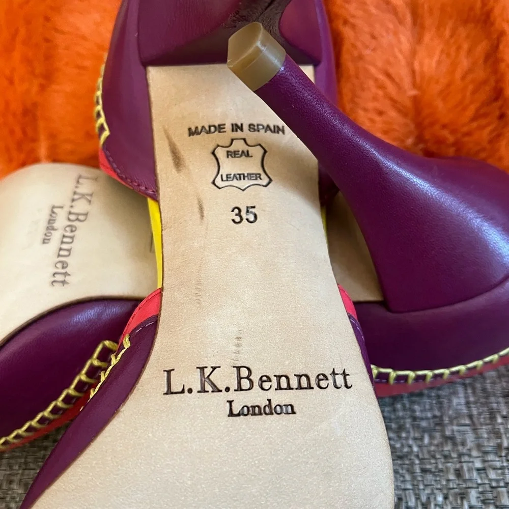 ❣️L.K. Bennett London Leather Colorblock Peep Toe Pumps❣️